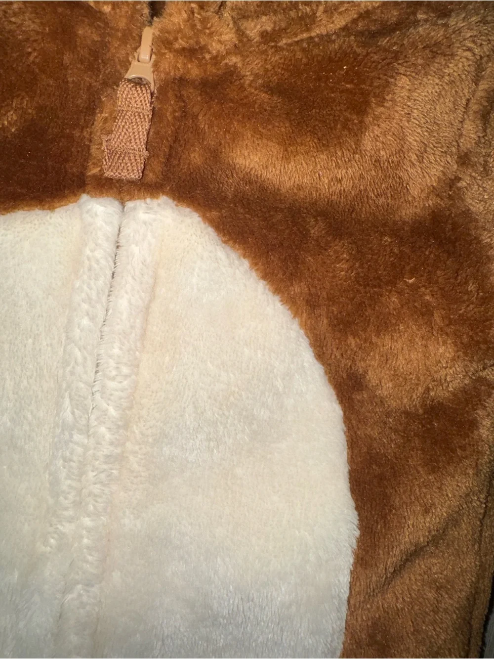 Carter's Plush Brown Hooded Zip-Up Romper